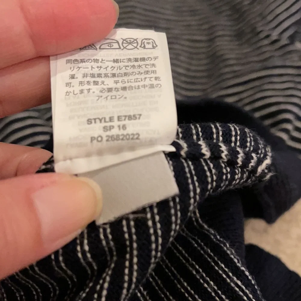J. Crew Navy White Stripe Sweatshirt Sweater Preppy Academia Minimalist-Medium